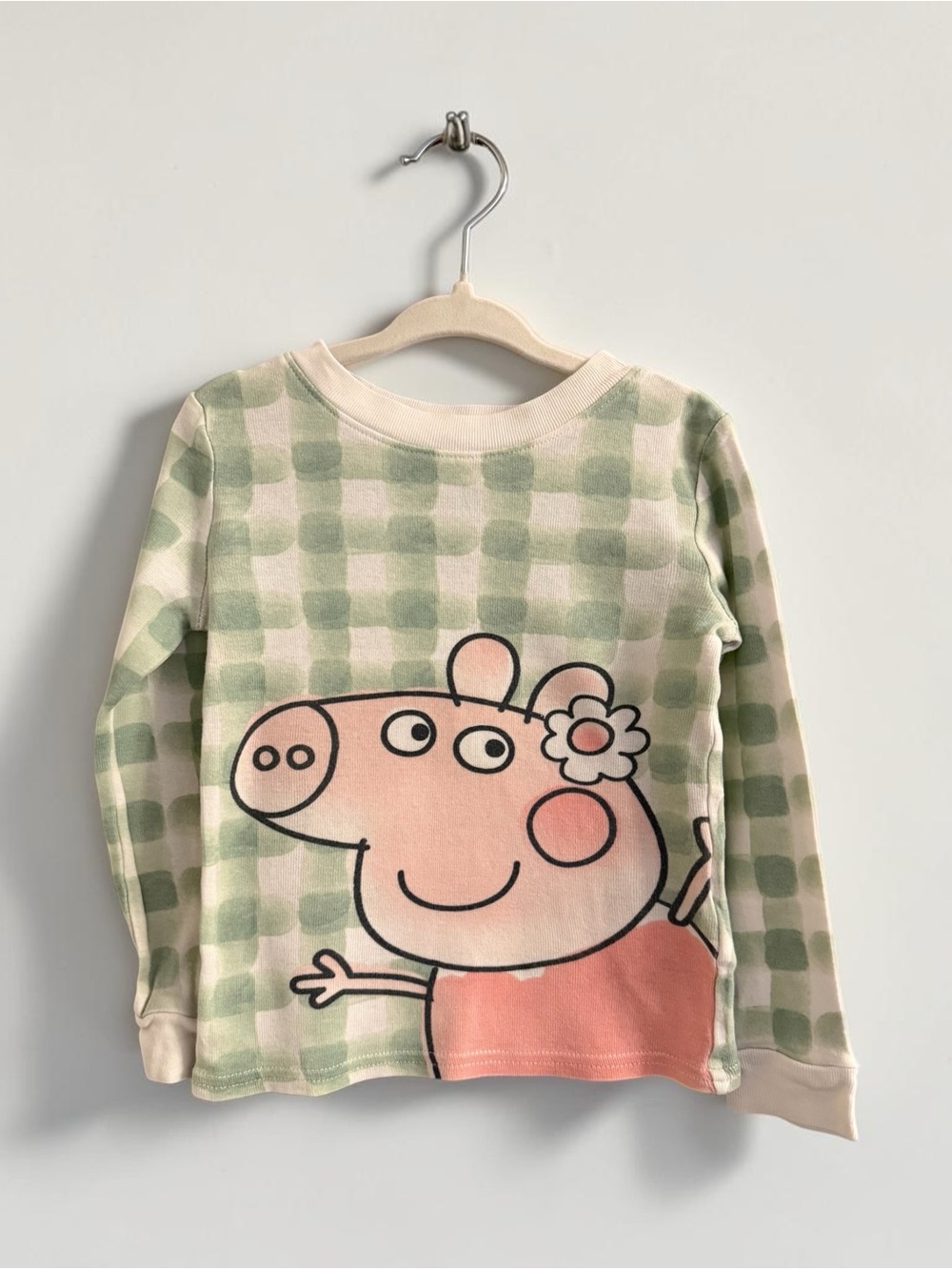 Peppa Pig Green Check Long-Sleeve Pajamas